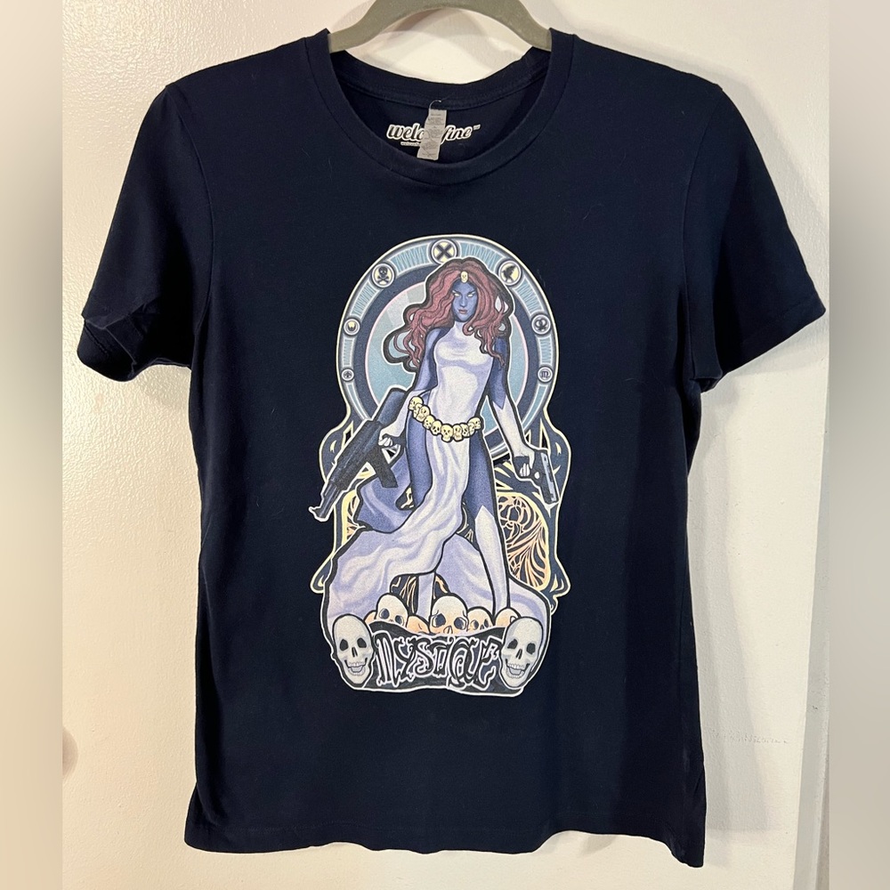 WeLoveFine Official Marvel Mystique Navy Graphic Tee